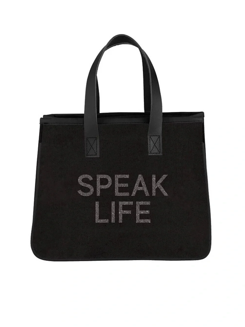Elegant Black Canvas and Leather Mini Handbag with 